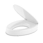 KOHLER Hyten Elevated Quiet-Close Elongated Closed Front Toilet Seat in ...