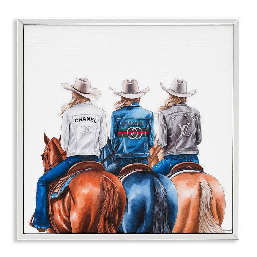 Fashion Trend Cowgirls by Amanda Greenwood White Framed People Giclee Art Print 12 in. x 12 in. price history on PriceWatchPro