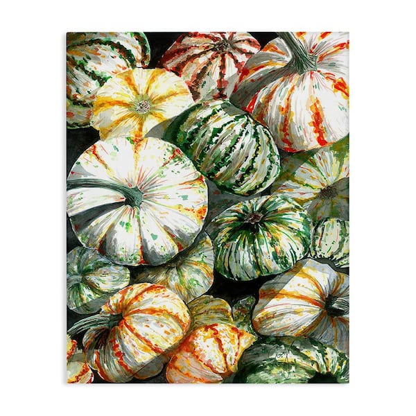 Stupell Industries Mixed Gourd Pattern byAlexandria Gilbert Kincaid 1-Piece Unframed Graphic Print Nature Poster Art Print 20 in. x 16 in.