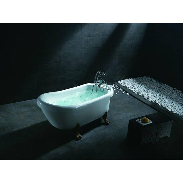 Acrylic Clawfoot Whirlpool Bathtub In, Ariel Bt 062 Whirlpool Bathtub