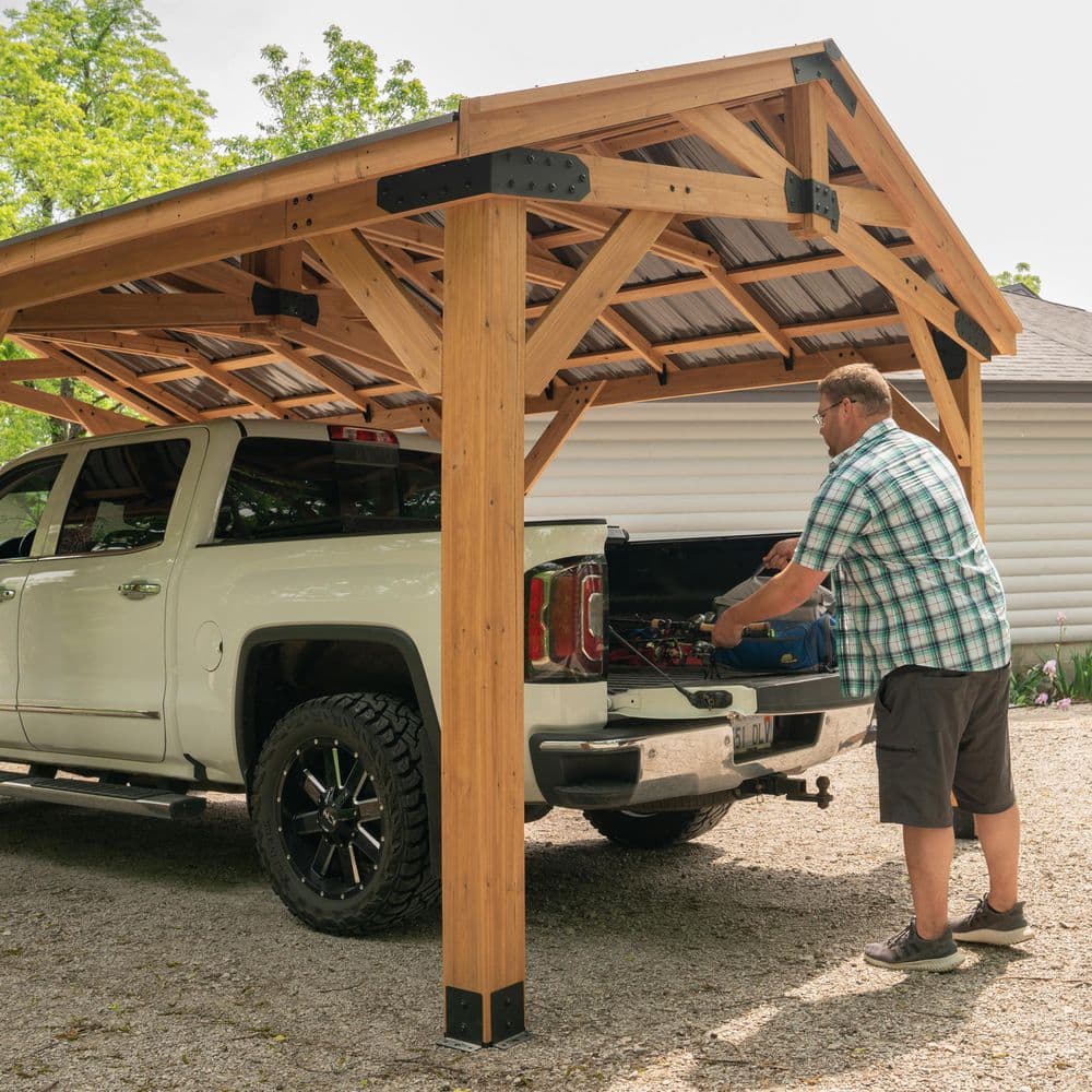 Cedar 20' x 12' Multi-Function Carport Gazebo Pavilion