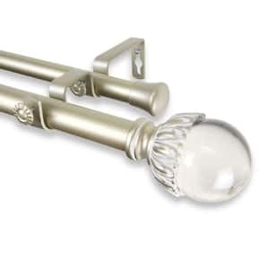 120 in. - 170 in. Telescoping 1 in. Double Curtain Rod Kit in Light Gold with Pixie Finial