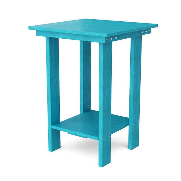 Wildridge Contemporary Aruba Blue HDPE Plastic Outdoor Balcony Side Table