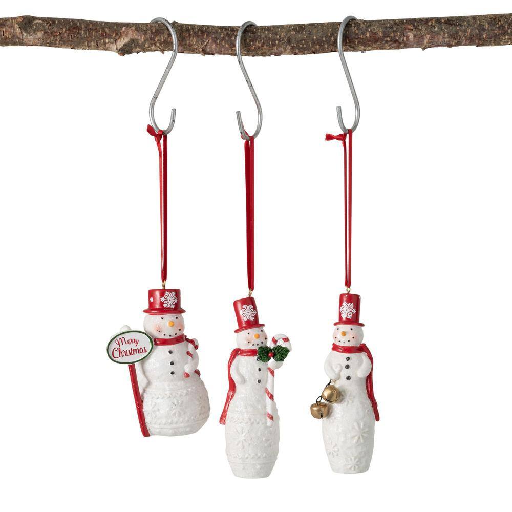 SULLIVANS 4 in. x 4.5 in. and 4.5 in. Jolly Snowman Ornament Set of 3