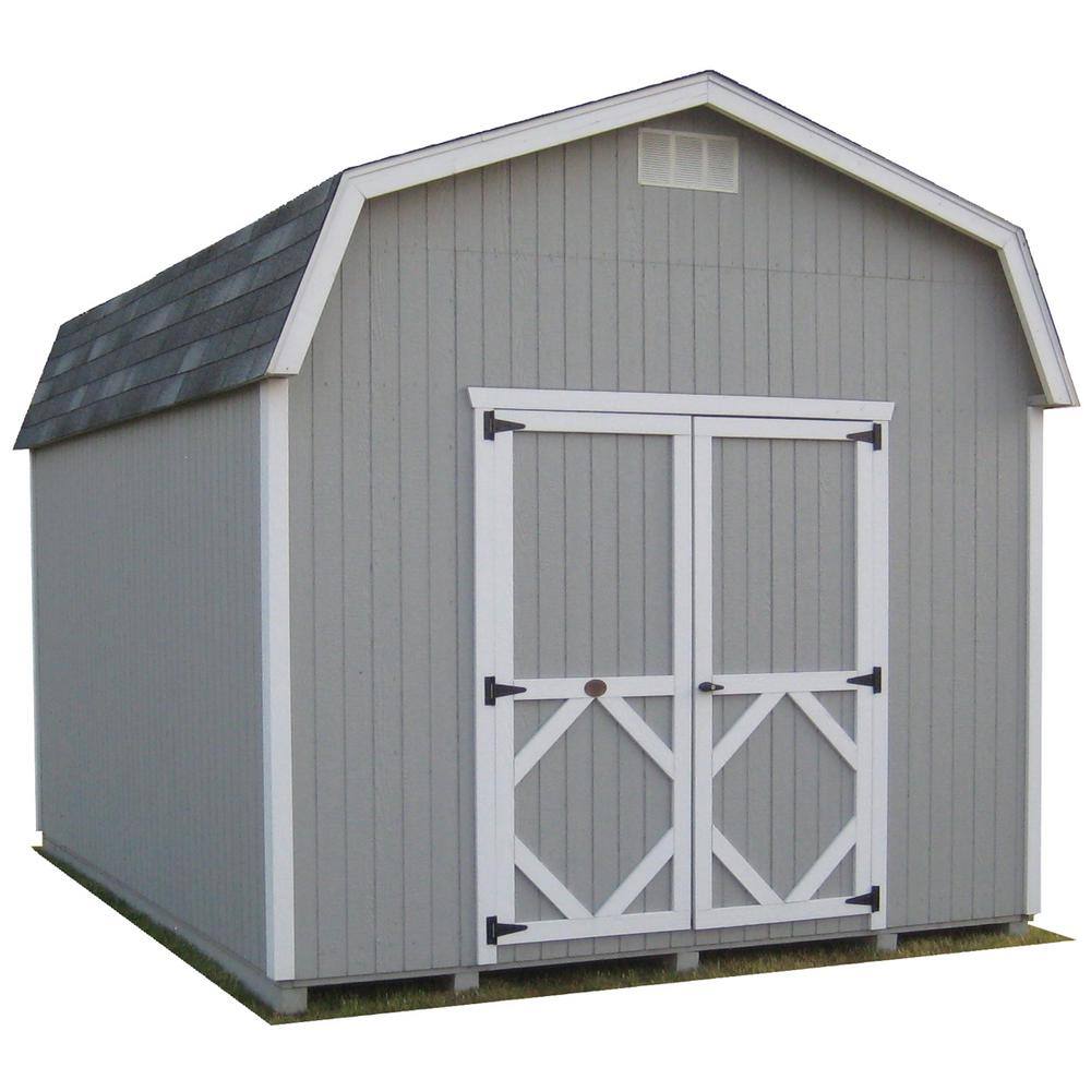 LITTLE COTTAGE CO. Classic Gambrel 8 ft. W x 12 ft. D Wood Shed Precut Kit with 6 ft. Sidewalls without Floor (96 sq. ft.), Beige -  8x12 CWGB-6-WPC