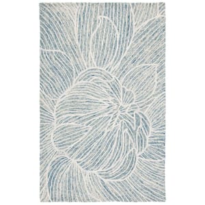 Metro Blue/Ivory 8 ft. x 10 ft. Floral Area Rug