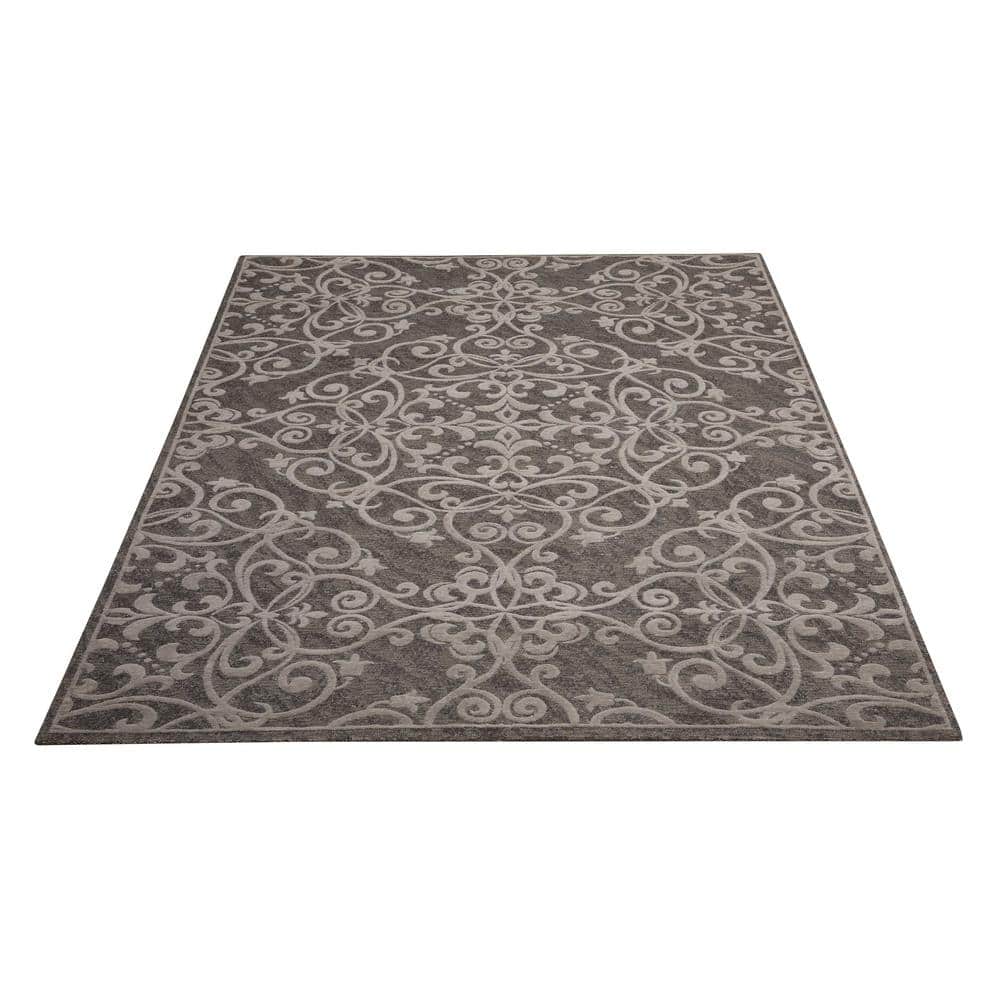 Gray Chenille and Wool Rectangular Area Rug 2'3" x 3'9"