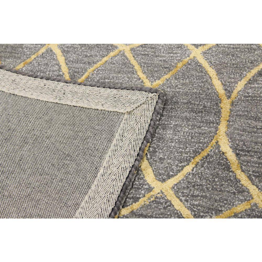 Handmade Gray Wool Viscose Geometric Tufted Rug 5'6" x 8'6"