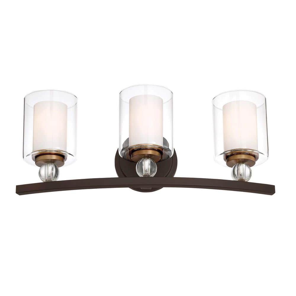 Studio 5 Collection 3-Light Painted Bronze with Natural Brushed Brass Bath Light price history on PriceWatchPro