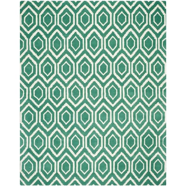 SAFAVIEH Chatham Teal/Ivory 8 ft. x 10 ft. Area Rug