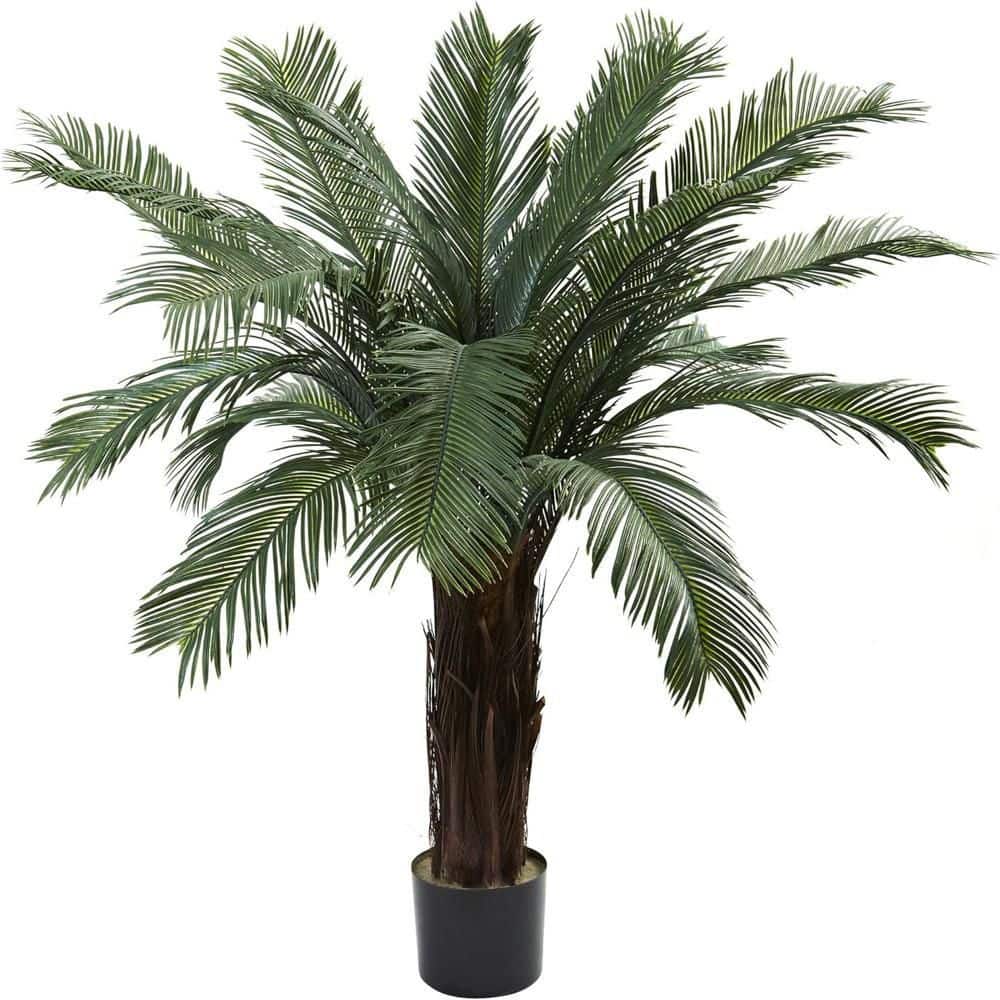4 ft. Artificial Cycas Tree in Black Pot, Artificial Indoor Home Decor Plant price history on PriceWatchPro