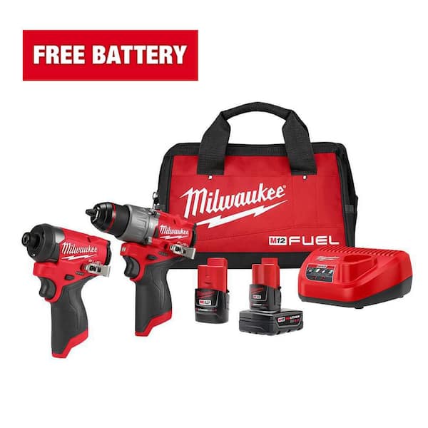 M12 FUEL 12-Volt Lithium-Ion Brushless Cordless Hammer Drill and Impact Driver Combo Kit w/2 Batteries and Bag (2-Tool)