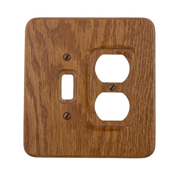 AMERELLE Wood 2-Gang 1-Toggle/1-Duplex Wall Plate (1-Pack)