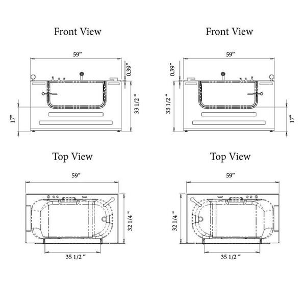 Neptune 59 in. Walk-In Soaking Bathtub in White with Left Drain Neptune 59 in. Walk-In Soaking Bathtub in White with Left Drain