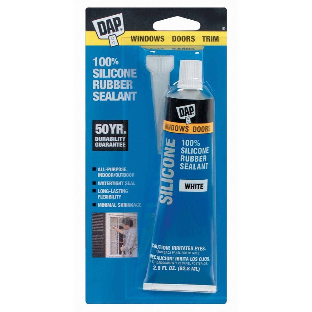 DAP Silicone 2.8 oz. White Exterior/Interior Window, Door, and Siding
