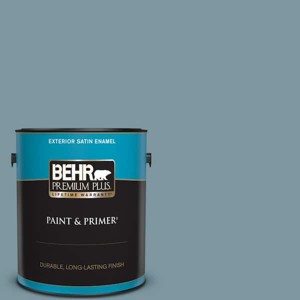 BEHR PREMIUM PLUS 1 gal. #530F-5 Waterscape Satin Enamel Exterior Paint & Primer