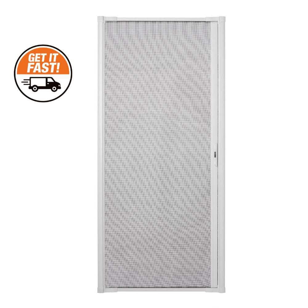 Andersen 36 in. x 84 in. LuminAire White for Single Entry Door 32 in.-36 in. Universal Handed Aluminum Retractable Screen Door