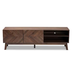 Hartman 62.25 in. Walnut Brown TV Stand Fits TV's Up To 68 in.