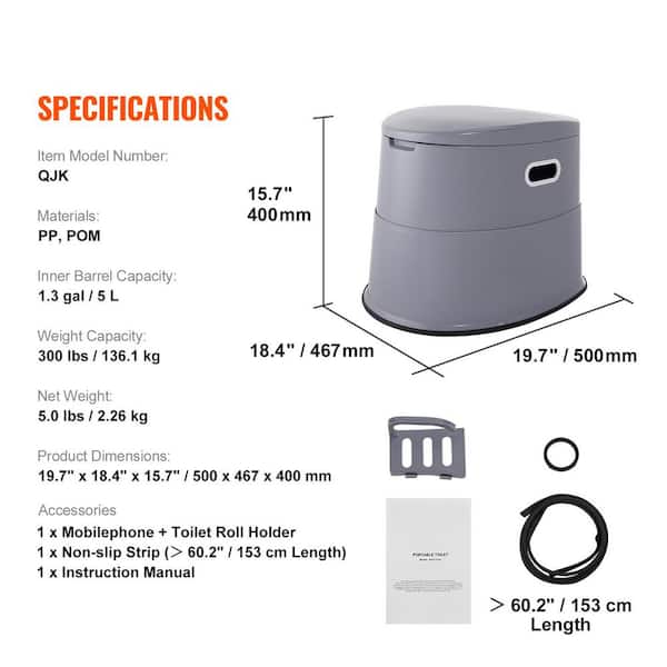 ID:G60671584　ポータブルトイレ Portable Non-Electric Waterless Toilet for Camping, Detachable
