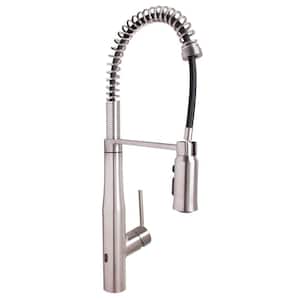 Neo Single Handle Touchless Pull Down Spring Kitchen Faucet in Stainless Steel