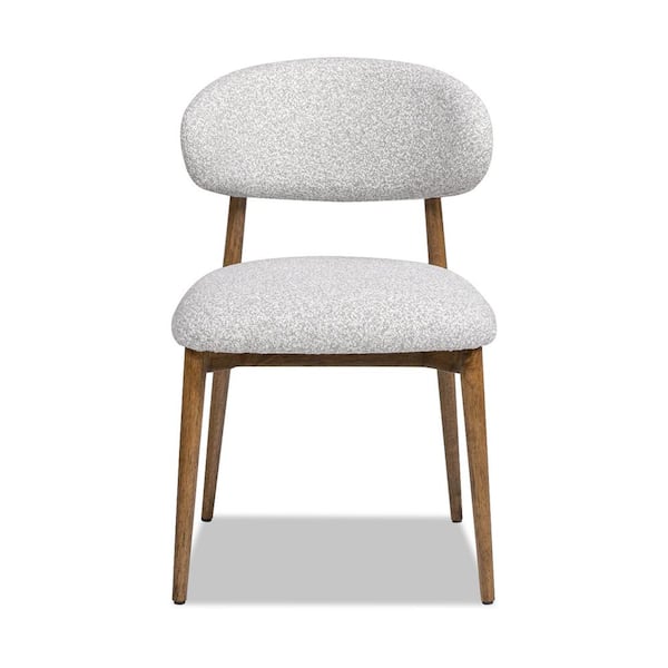 Locke 20.5 in. Modern Gray Upholstered Dining Chair with Wood Frame, Salt, and Pepper Boucle
