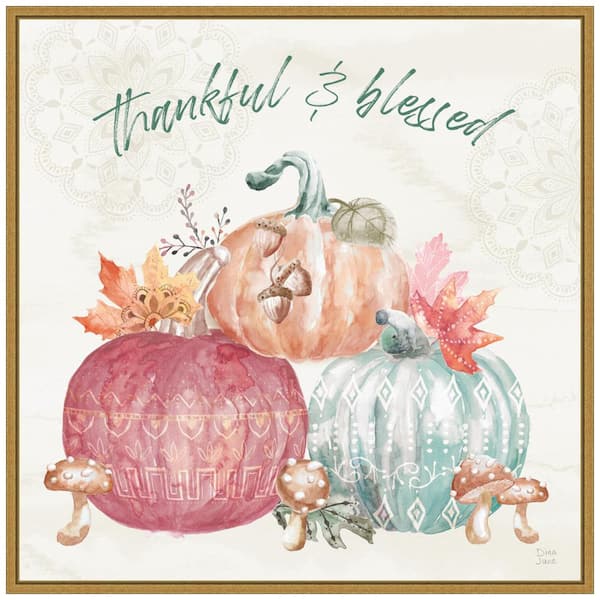 Amanti Art 22 in. Harvest Touch VI Fall/Thanksgiving Framed Canvas Box Wall Art