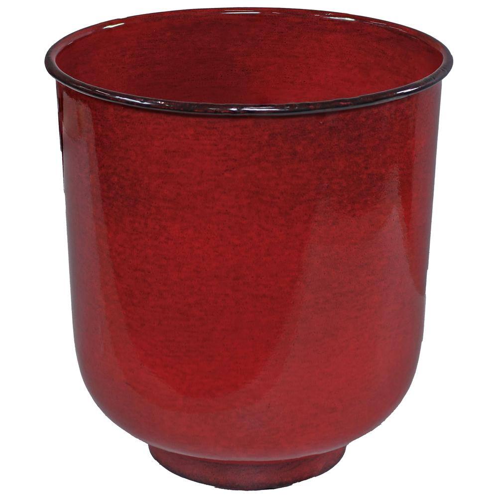 Vivian Ruby Glaze Medium Iron Indoor/Outdoor Planter Set