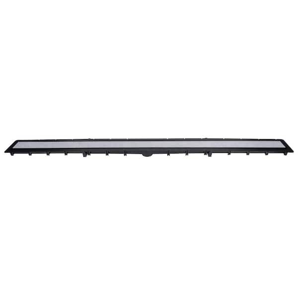 ABS Matte Black Linear Shower Drain with Oval Grate