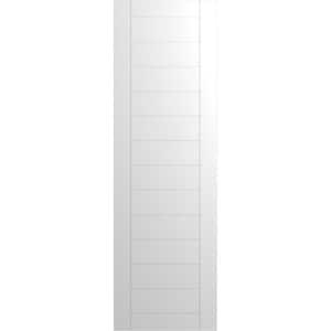 15 in. x 41 in. PVC True Fit Horizontal Slat Framed Modern Style Fixed Mount Board and Batten Shutters Pair in White