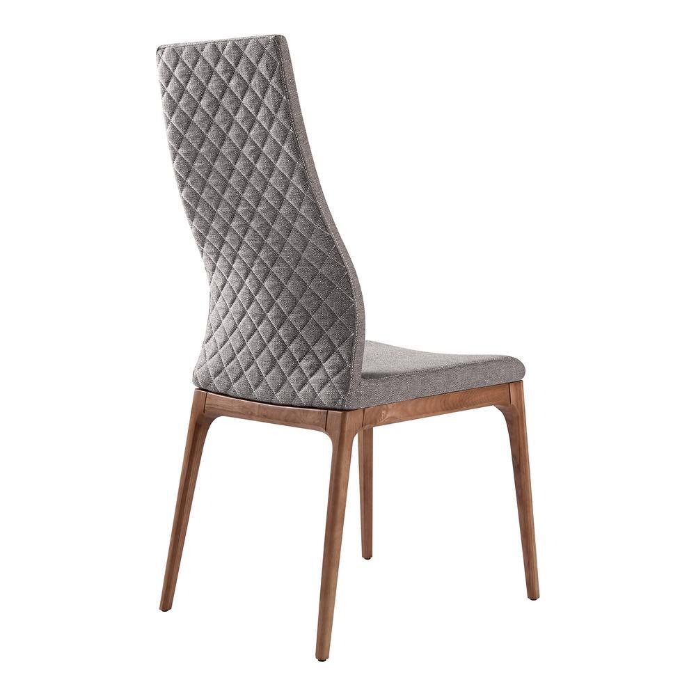 Parker 19'' Gray Fabric and Walnut Wood Mid-Century Side Chair