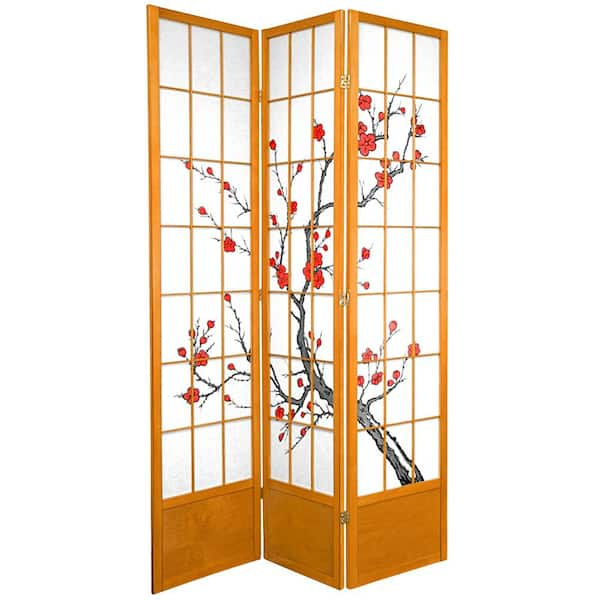 7 ft. Honey 3-Panel Room Divider