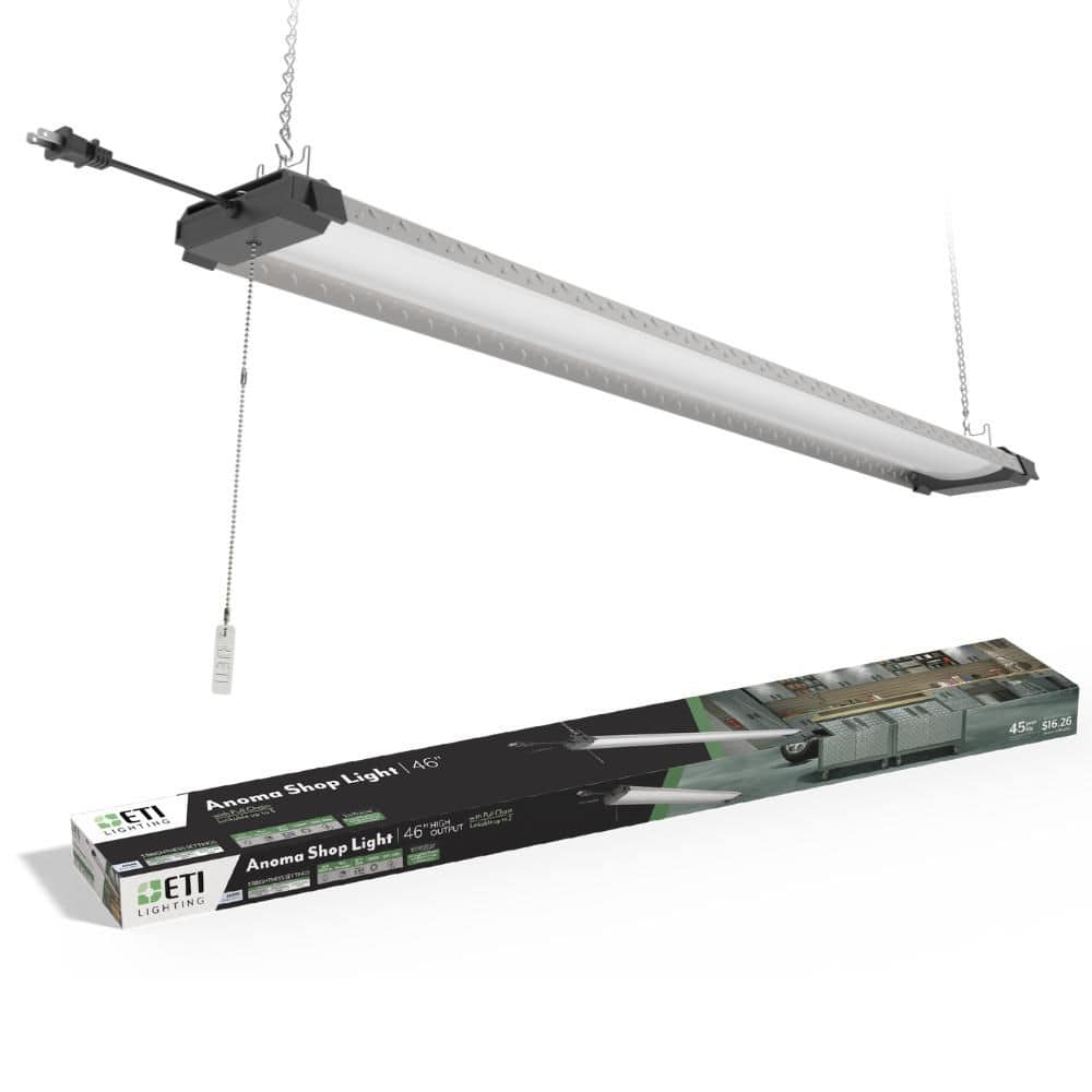 ANOMA 46 in. x 6 in. Plug-In High Output 130-Watt White LED Linkable Shop Light Selectable Lumens Bright White 4000K price history on PriceWatchPro