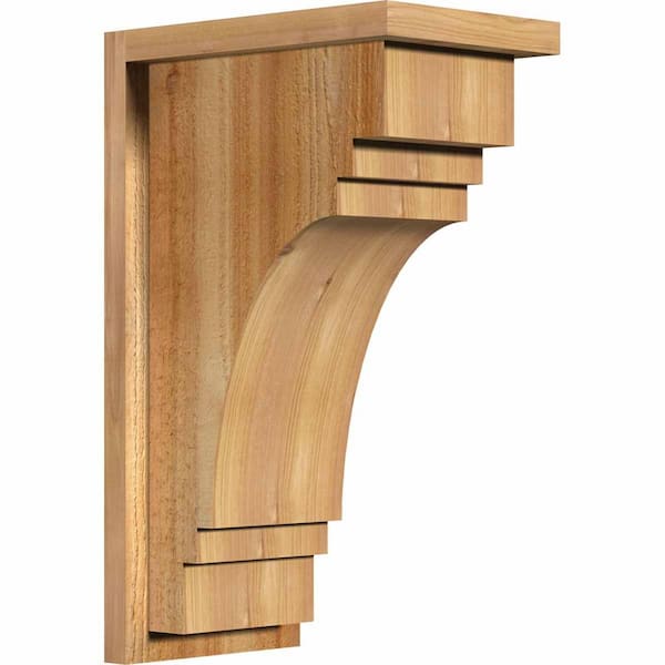 Ekena Millwork 8 in. x 12 in. x 20 in. Western Red Cedar Pescadero Rough Sawn Corbel with Backplate