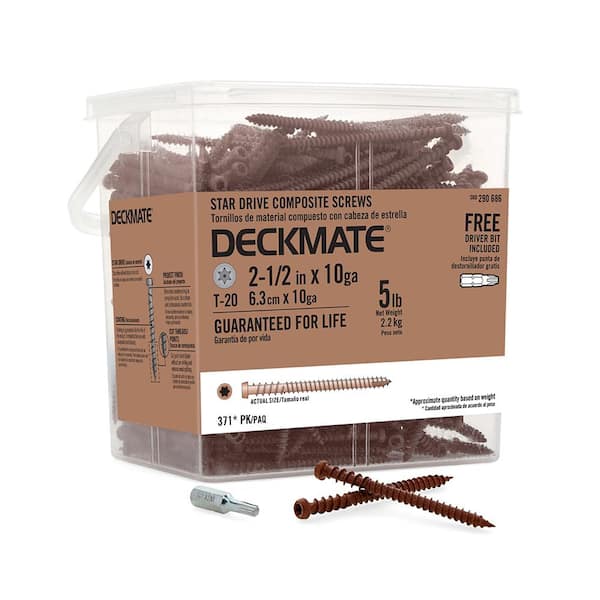 DECKMATE #10 2-1/2 in. Red Star Pan-Head Composite Deck Screws 5 lbs.-Box (375-Piece)