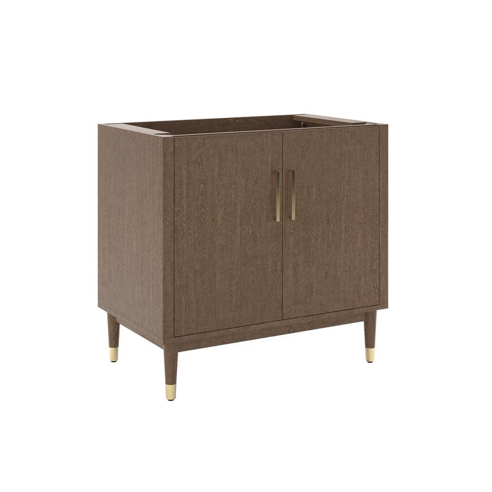 Sawyer 36" Mocha Birch Solid Wood Freestanding Bathroom Vanity Cabinet