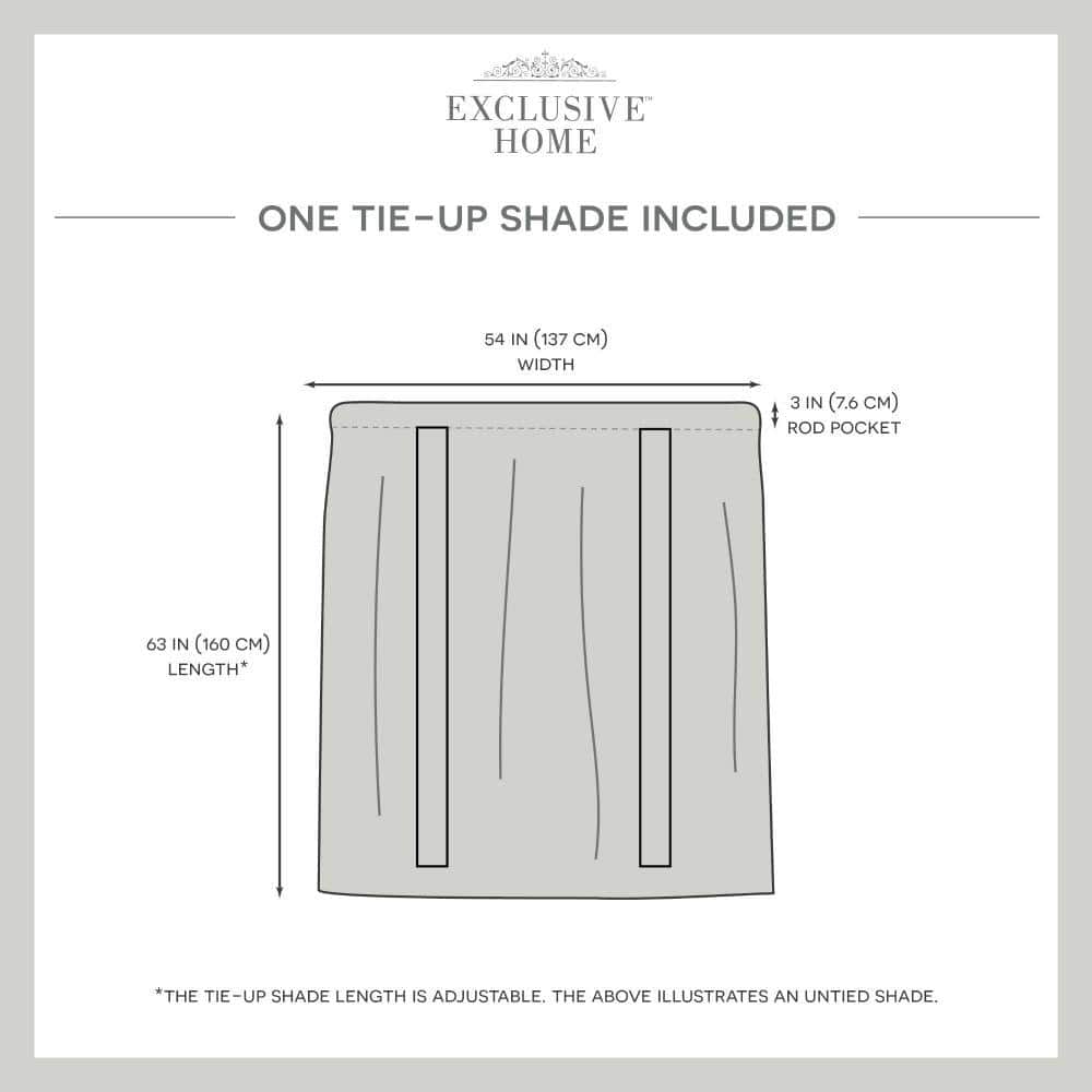 White Sheer Linen-Like Rod Pocket Tie Up Shade Panel