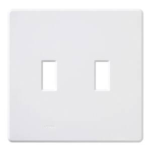 Fassada 2 Gang Toggle-Style Wallplate for Dimmers and Switches, White
