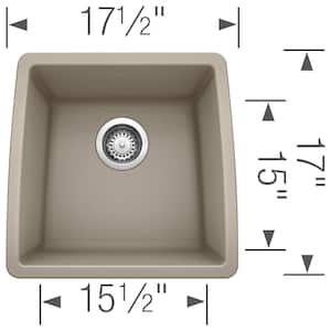 Performa Undermount Granite Composite 17.5 in. x 17 in. Single Bowl Kitchen Sink in Truffle