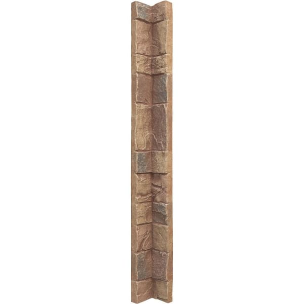 Ekena Millwork 3 in. x 3 in. Fall Bank Composite Universal Inside Corner for StoneWall Faux Stone Siding Panels