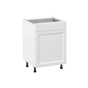 Alton Painted White Recessed Assembled Base Kitchen Cabinet with a Pullout (24 in. W x 34.5 in. H x 24 in. D)