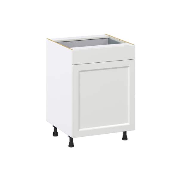 J COLLECTION Laramie 24 in. W x 24 in. D x 34.5 in. H Assembled Trash Can Kitchen Cabinet in Painted Bright White