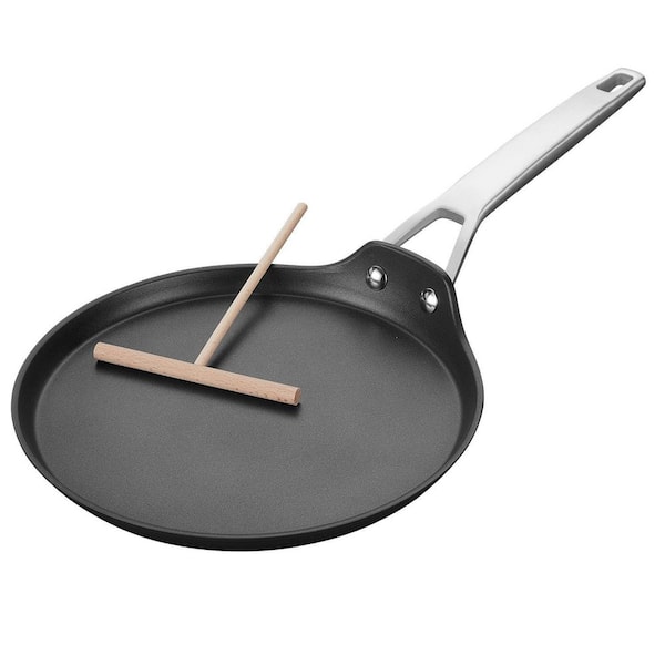Grey Titanium and Ceramic 8 in. Nonstick Crepe Pan with Spreader, Induction Compatible, PFOA Free, Oven Safe to 700°F