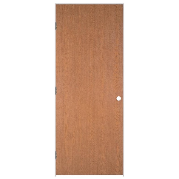Masonite 24 in. x 80 in. Flush Hardwood Right-Handed Hollow-Core Smooth Lauan Veneer Brown Composite Single Prehung Interior Door