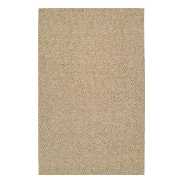 Garland Rug Town Square Tan 4 ft. x6 ft. Casual Tuffted Solid Color Checkerd Polypropylene Area Rug