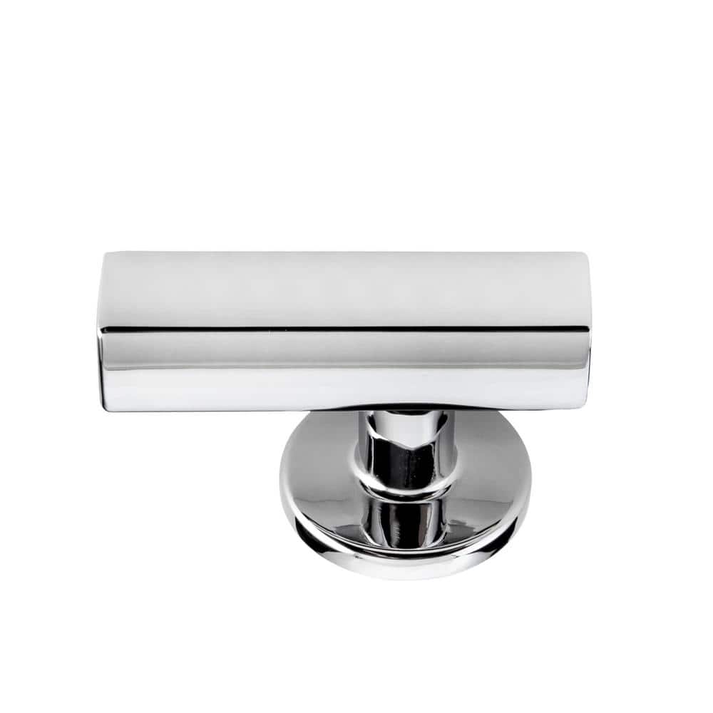 Flynn Chrome Rectangular Modern Bar Knob with Mounting Hardware