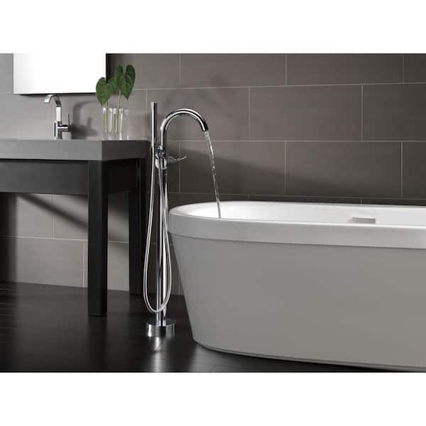 Trinsic Single-Handle Floor-Mount Roman Tub Faucet with Hand Shower in Chrome (Valve Included) Trinsic Single-Handle Floor-Mount Roman Tub Faucet with Hand Shower in Chrome (Valve Included)