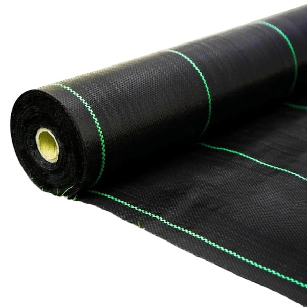 3 ft. x 250 ft. Black 3.2 oz. Heavy-Duty Woven Polypropylene Landscape Fabric Garden Weed Barrier Ground Cover