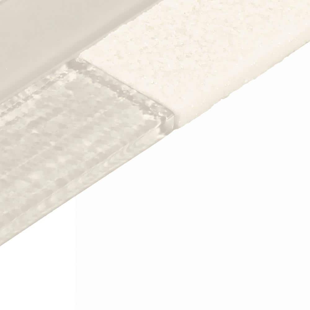 Daphne White Glass and Marble Peel and Stick Mosaic Tile