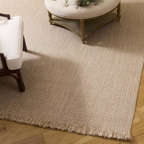 Braided 6 ft. x 9 ft. Beige Te ft. xtured Washable Area Rug