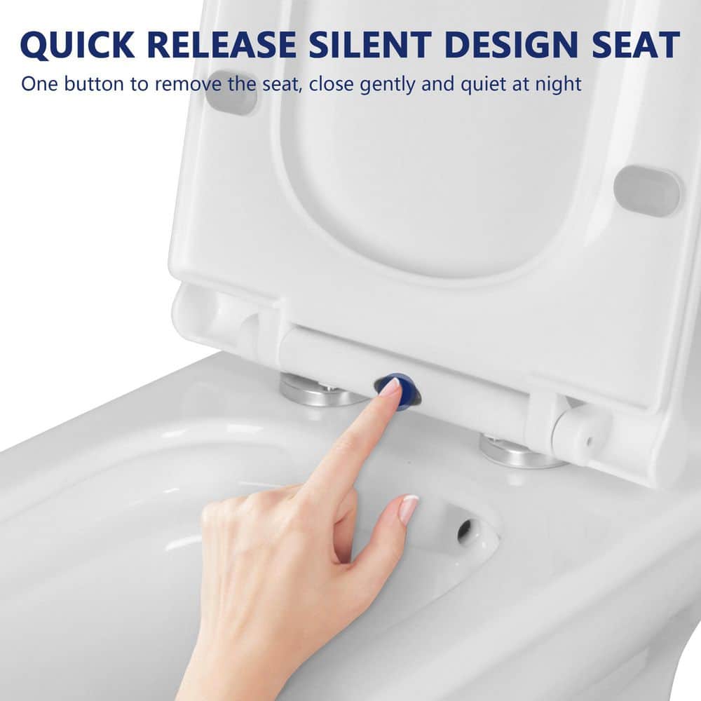 Ace White Ceramic Dual-Flush Elongated One-Piece Toilet